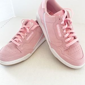 Women’s Adidas Pink Suede shoes. Size 9